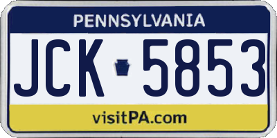 PA license plate JCK5853