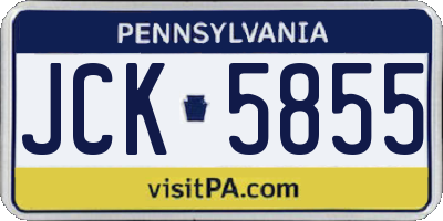 PA license plate JCK5855