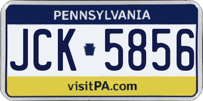 PA license plate JCK5856