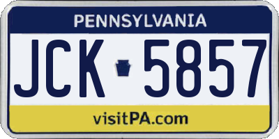 PA license plate JCK5857