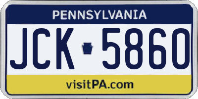PA license plate JCK5860