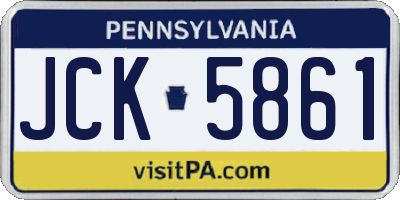 PA license plate JCK5861