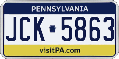 PA license plate JCK5863