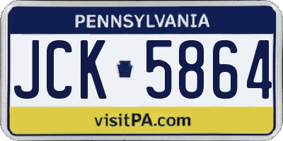 PA license plate JCK5864