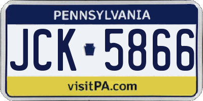 PA license plate JCK5866