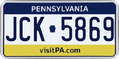 PA license plate JCK5869