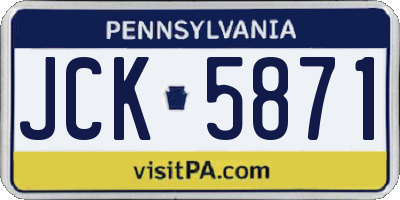 PA license plate JCK5871