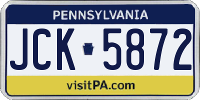 PA license plate JCK5872