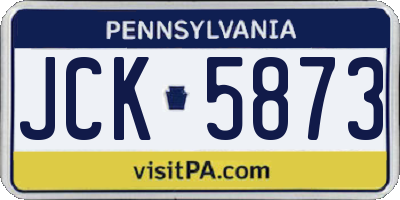 PA license plate JCK5873