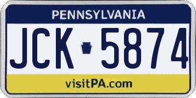 PA license plate JCK5874