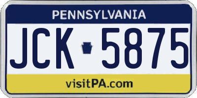 PA license plate JCK5875