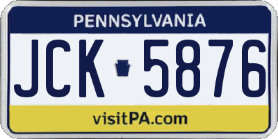 PA license plate JCK5876