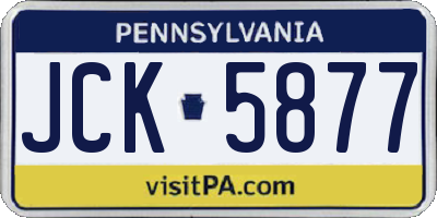 PA license plate JCK5877