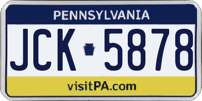 PA license plate JCK5878