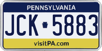 PA license plate JCK5883