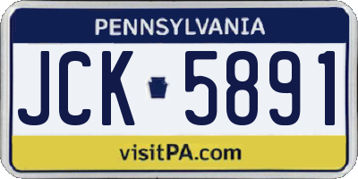 PA license plate JCK5891
