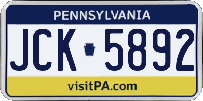 PA license plate JCK5892