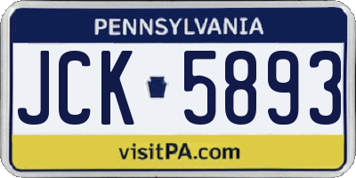 PA license plate JCK5893