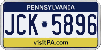 PA license plate JCK5896