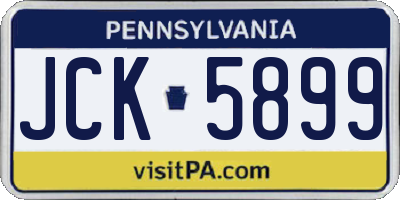 PA license plate JCK5899