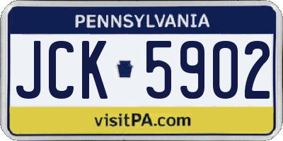 PA license plate JCK5902