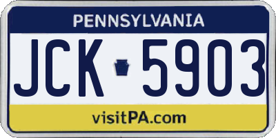 PA license plate JCK5903