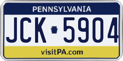 PA license plate JCK5904