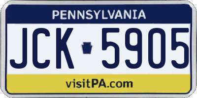 PA license plate JCK5905