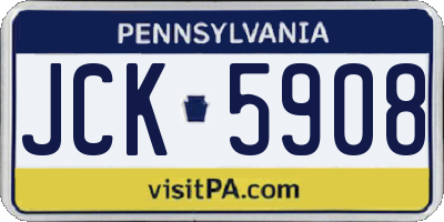 PA license plate JCK5908