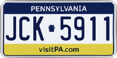 PA license plate JCK5911