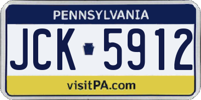 PA license plate JCK5912
