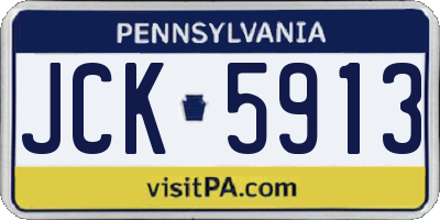 PA license plate JCK5913