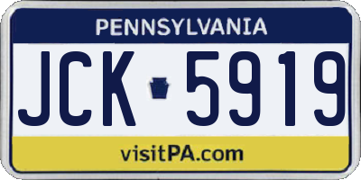 PA license plate JCK5919