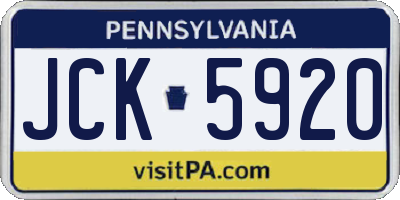 PA license plate JCK5920