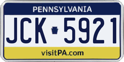 PA license plate JCK5921