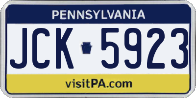 PA license plate JCK5923