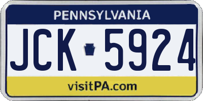 PA license plate JCK5924