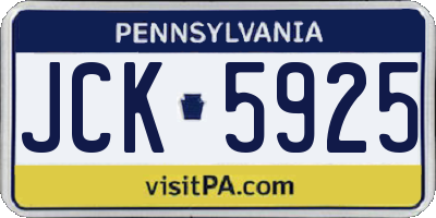 PA license plate JCK5925