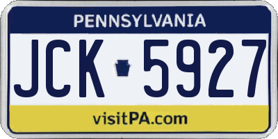 PA license plate JCK5927
