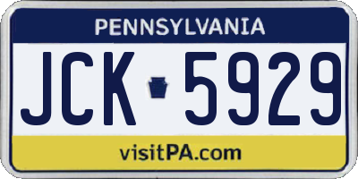 PA license plate JCK5929