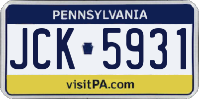 PA license plate JCK5931