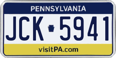PA license plate JCK5941