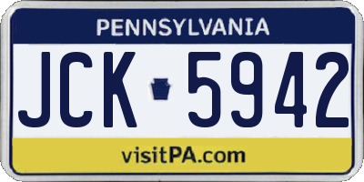 PA license plate JCK5942
