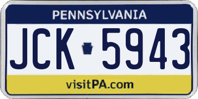 PA license plate JCK5943