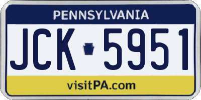 PA license plate JCK5951
