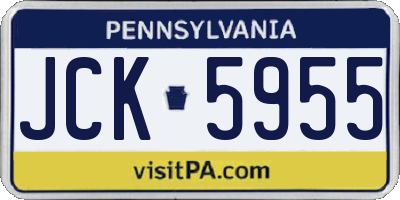 PA license plate JCK5955