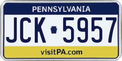 PA license plate JCK5957