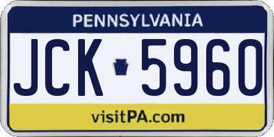 PA license plate JCK5960