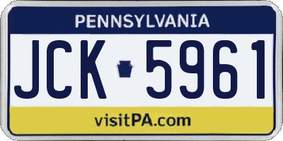 PA license plate JCK5961