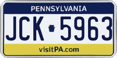 PA license plate JCK5963